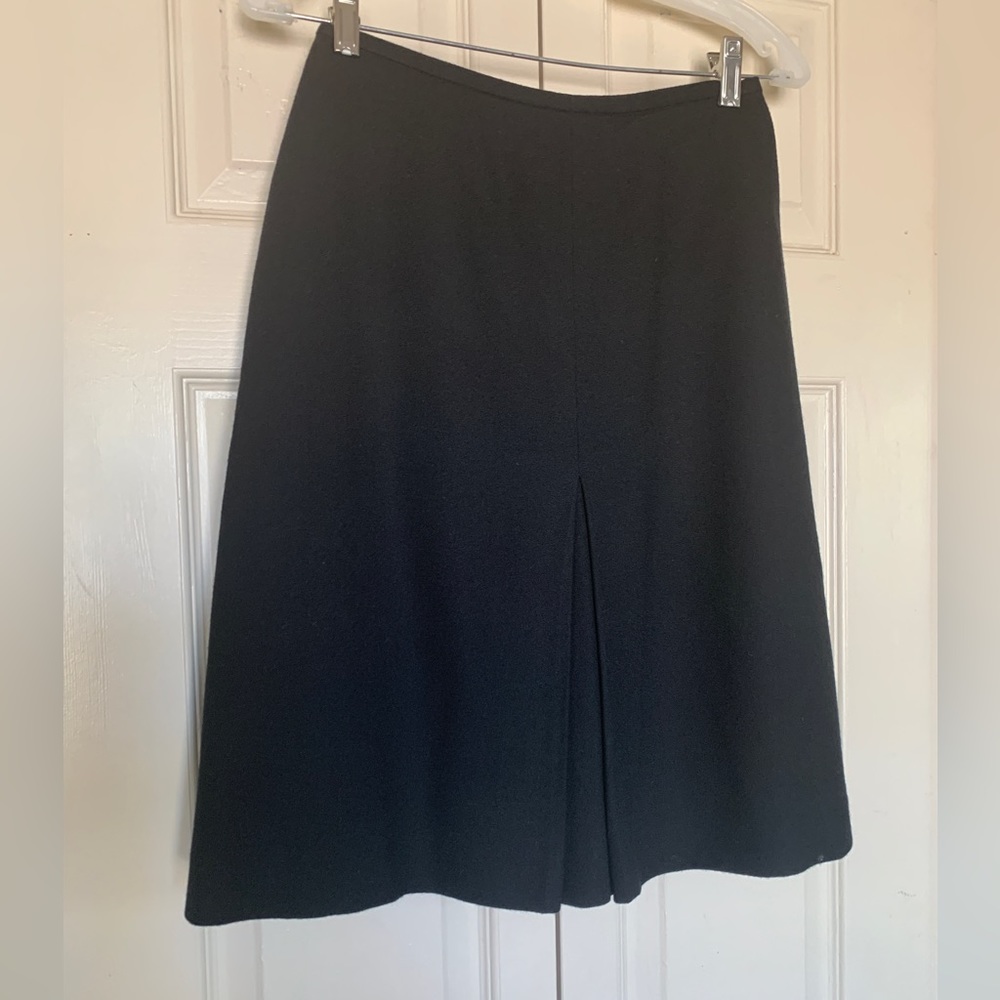 Amanda Smith Vintage Black Wool Mid Length Skirt